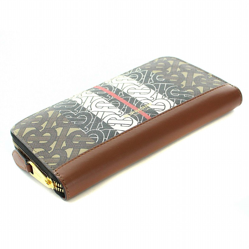 バーバリー TBモノグラム ラウンド長財布 （極美品 バーバリー 長財布  