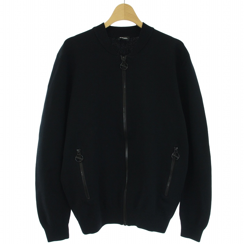 ディーゼル DIESEL ニットジャケット ブルゾン ジップアップ S 黒 