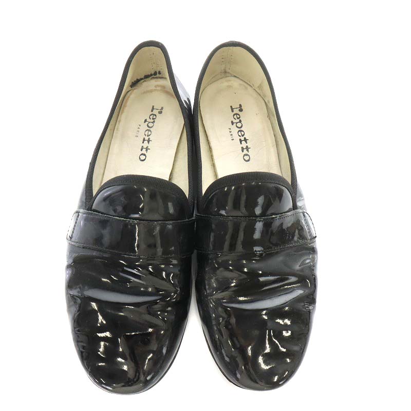 レペット Repetto ローファー シューズ エナメル 39 24.7cm 黒