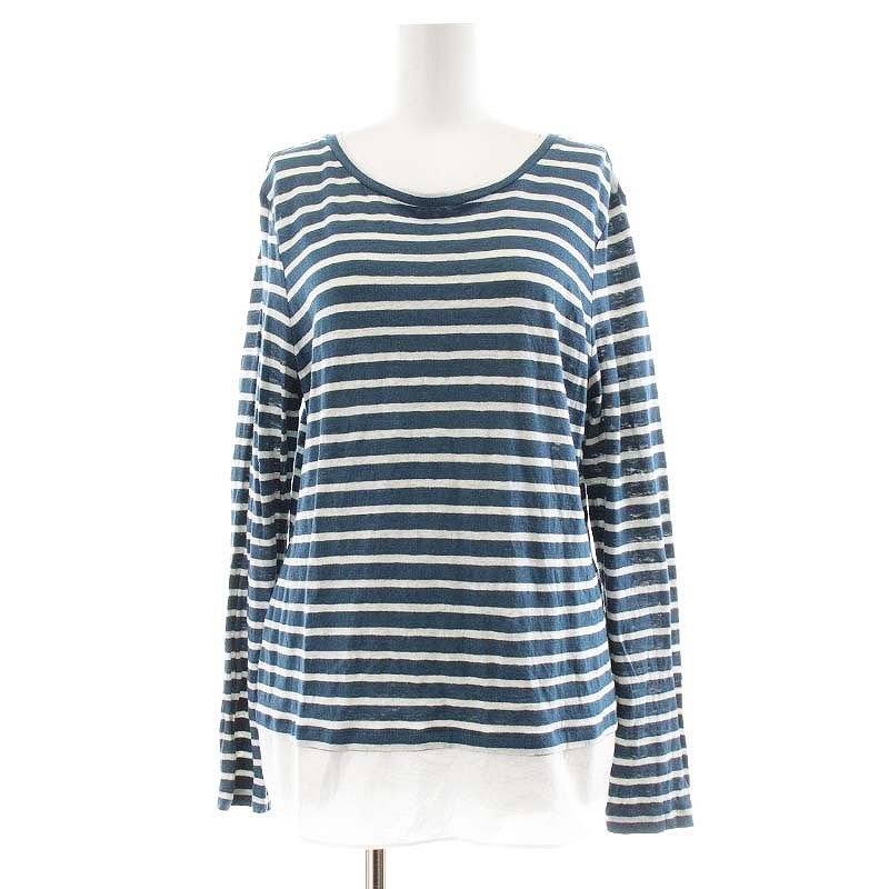 トリーバーチ TORY BURCH ニット カットソー 長袖 ボーダー 麻 リネン  