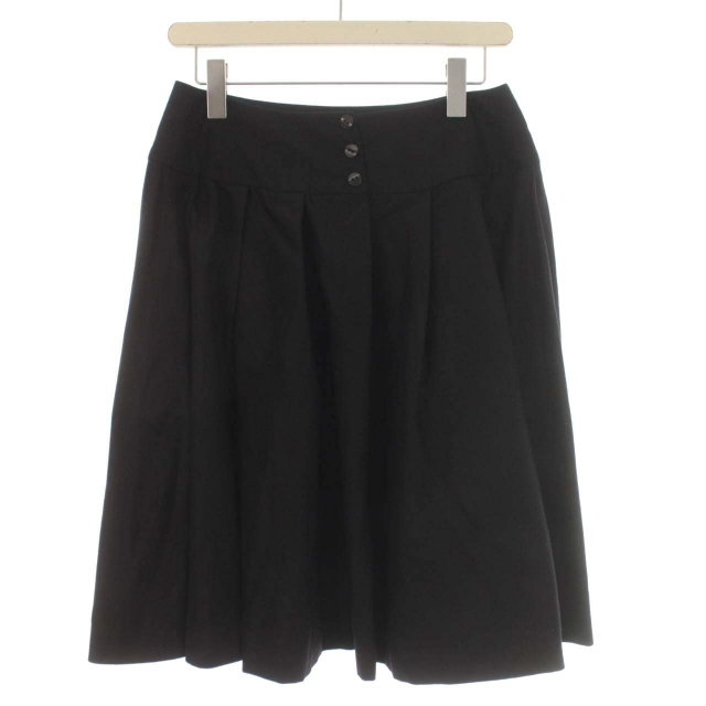 シャネル CHANEL スカート プリーツ フレア カシミヤ混 ウール  