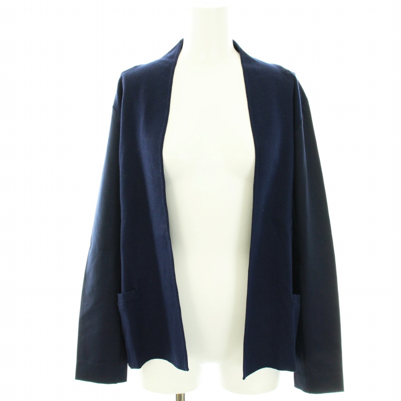 A888◇ ヒロコビス【9】ウール　フリルカーディガン　ボタンレス　羽織　長袖