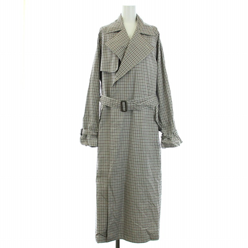 オーラリー AURALEE FINX WEATHER CLOTH CHECK BIG TRENCH COAT 