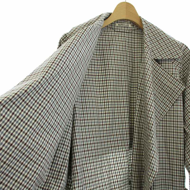 オーラリー AURALEE FINX WEATHER CLOTH CHECK BIG TRENCH COAT