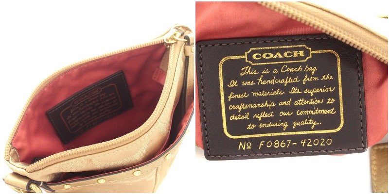 コーチ COACH ショルダーバッグ 42020 シグネチャー ラメ ポーチ 