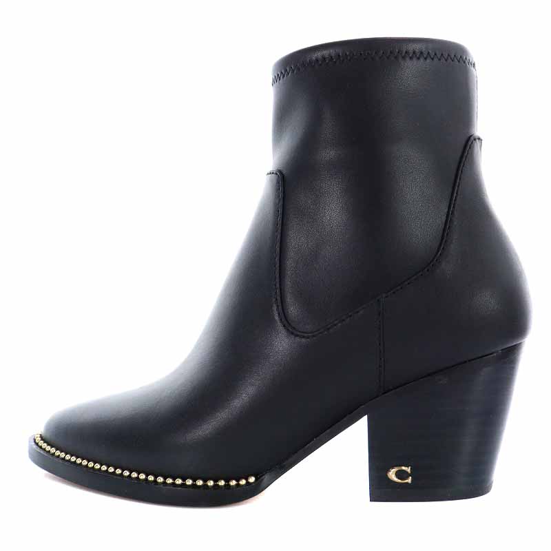 コーチ COACH PELL LEATHER BOOTIE ショートブーツ レザー ポイン 
