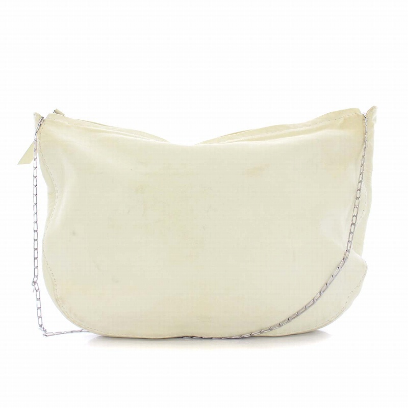 セリーヌ CELINE チェーン ワンショルダーバッグ レザー アイボリー F 