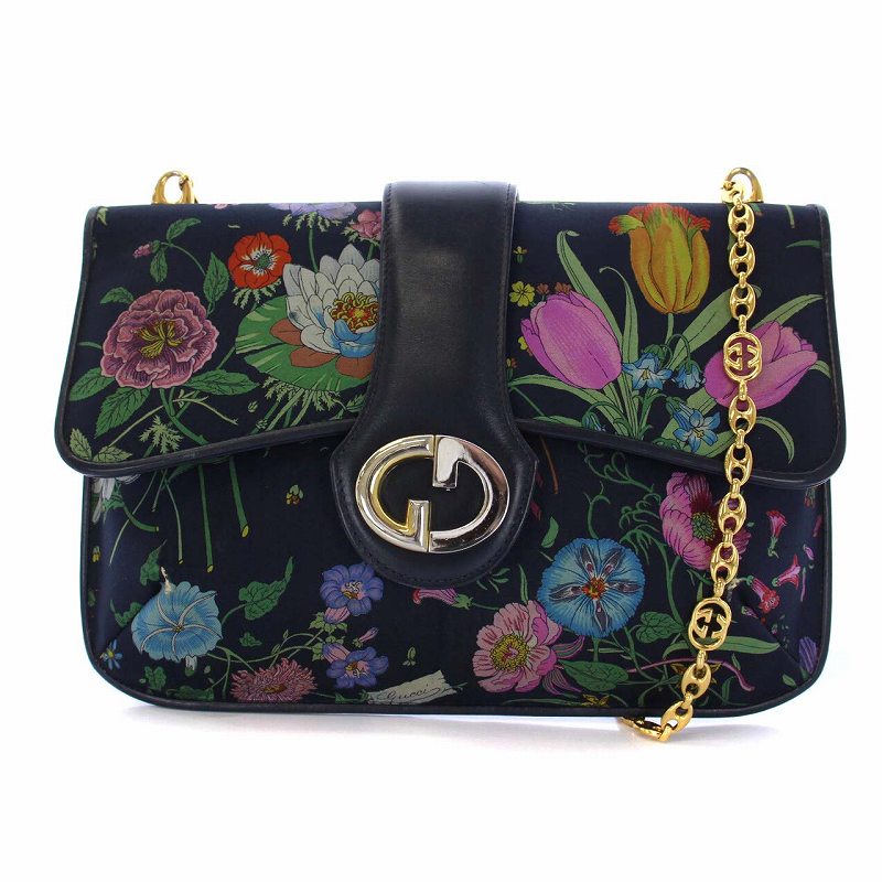 グッチ GUCCI オールドグッチ フローラ インターロッキング チェーン 