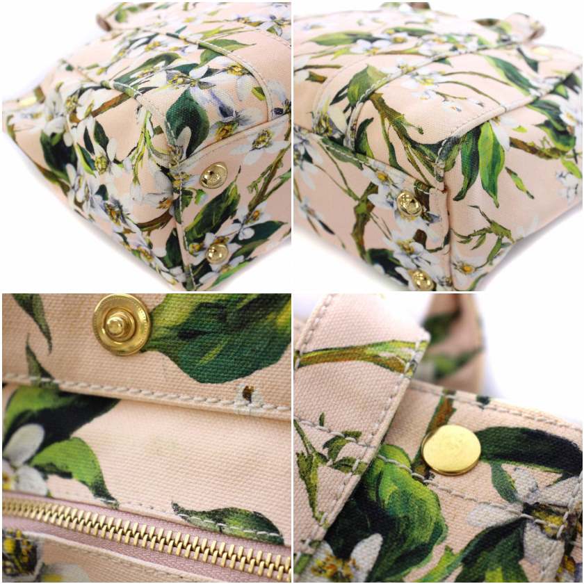Dolce&Gabbana ドルガバ 花柄 キャンバス ハンドバッグ レア 美品 ドルチェ&ガッバーナ ドルガバ DOLCE&GABBANA 花柄 トートバッグ