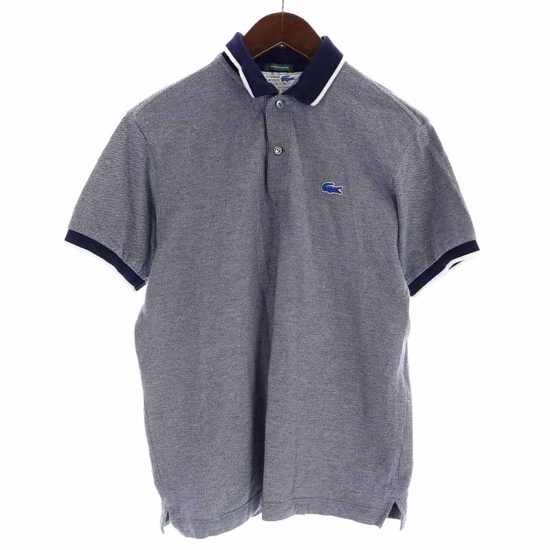 ラコステ LACOSTE SHIPS別注 シャンブレー ポロシャツ （半袖） ブルー 