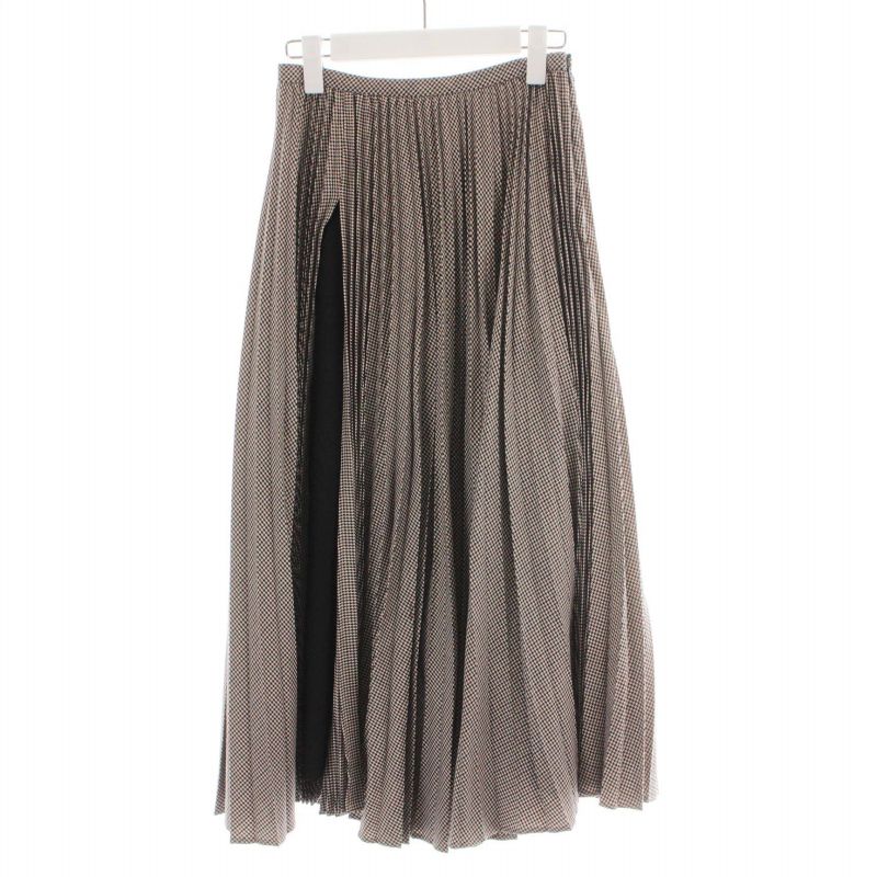 ルシェルブルー LE CIEL BLEU プリーツスカート ロング チェック  