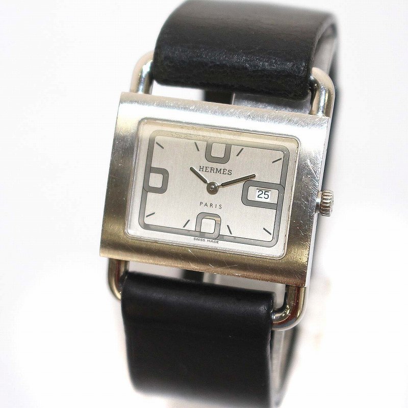 エルメス HERMES バレニア デイト スクエア BA1.510 腕時計 クォーツ 