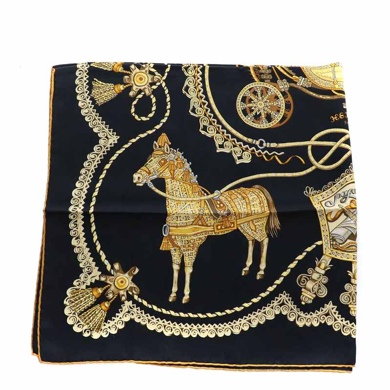 エルメス HERMES カレ90 パプロール Paperoles スカーフ シルク 