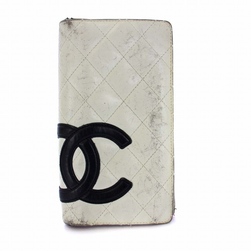 シャネル CHANEL カンボンライン 長財布 二つ折り ココマーク レザー 