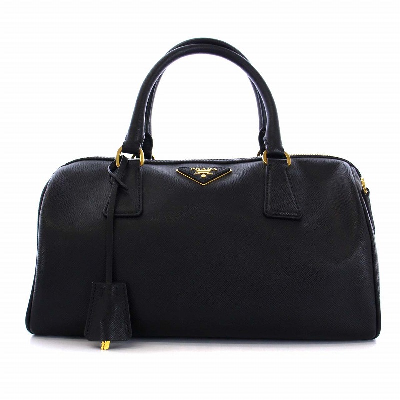 プラダ PRADA サフィアーノレザー ミニボストンバッグ ハンドバッグ 黒 