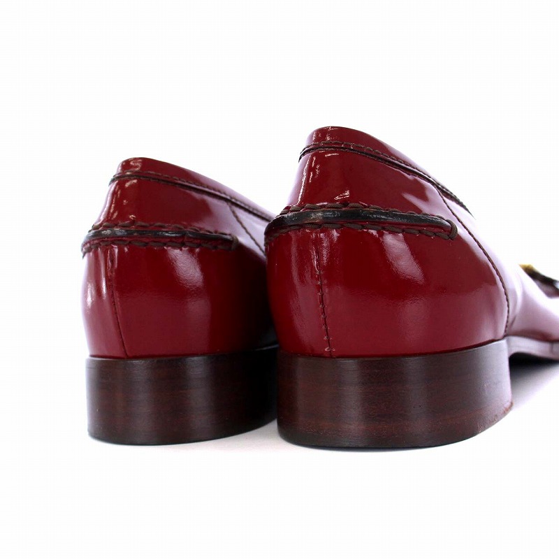 ルイヴィトン LOUIS VUITTON ローファー ローヒール エナメル スクエア 