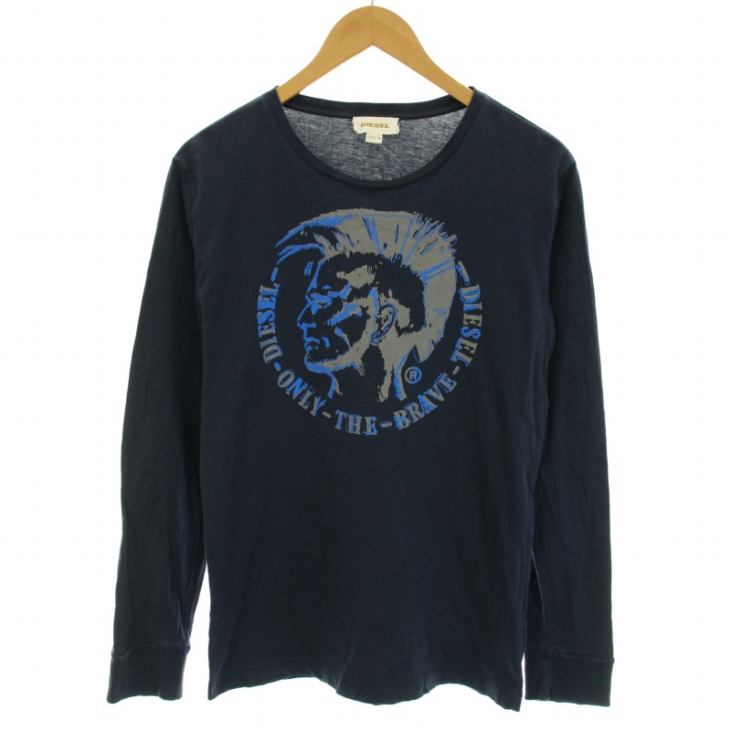 ディーゼル DIESEL Tシャツ カットソー ロンT クルーネック 長袖 ロゴ 
