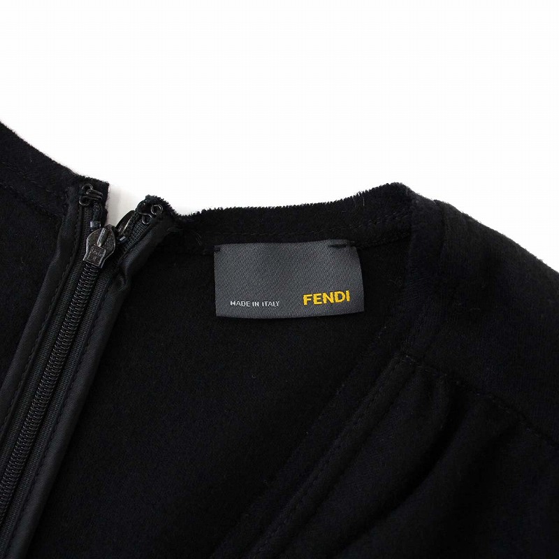 フェンディ FENDI ノースリーブワンピース ロング フリル タイト  