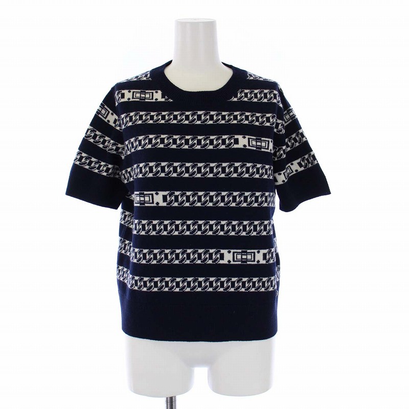 シャネル CHANEL 17SS カシミヤ100％ チェーン バックル ニット 