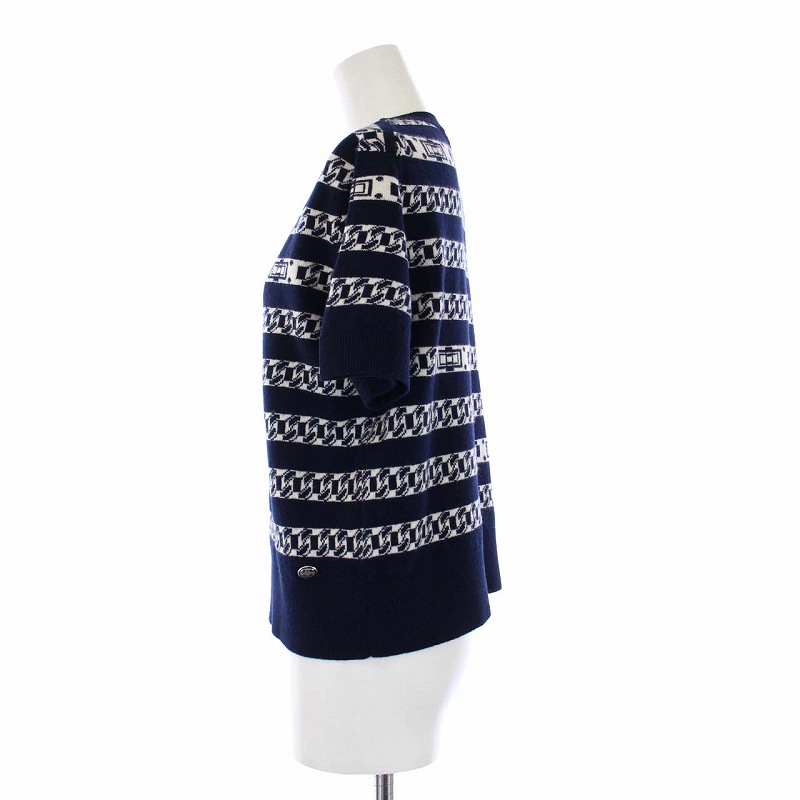 シャネル CHANEL 17SS カシミヤ100％ チェーン バックル ニット 