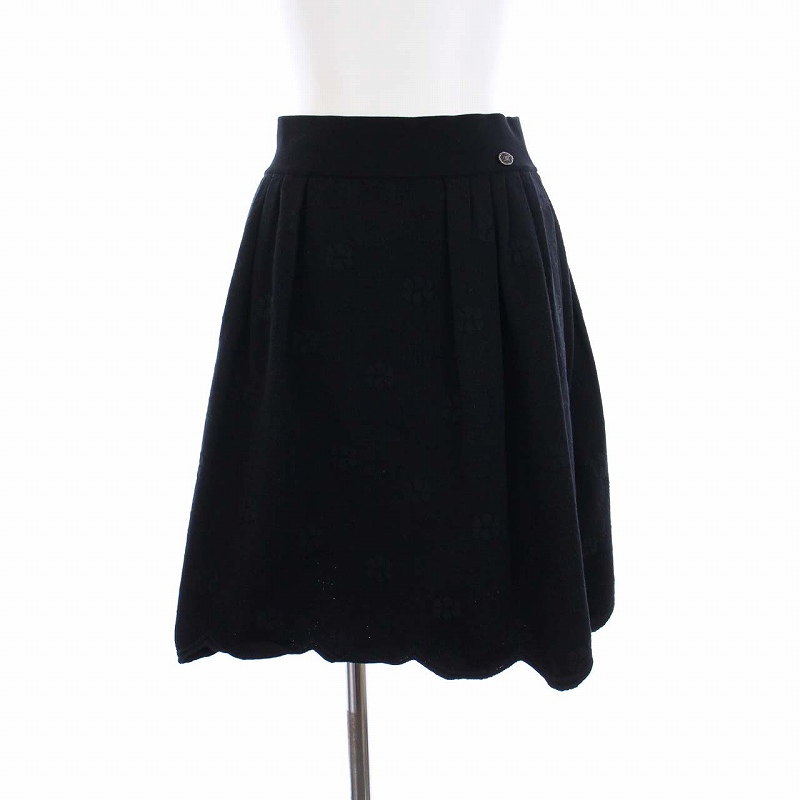 シャネル CHANEL 2013年モデル ココマーク 花柄 フレアスカート 総柄  