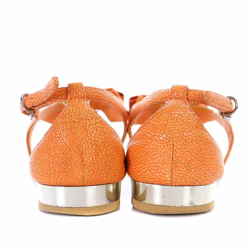 MIU MIU ストラップサンダル エナメル 茶 レッド オレンジ 36 伊製