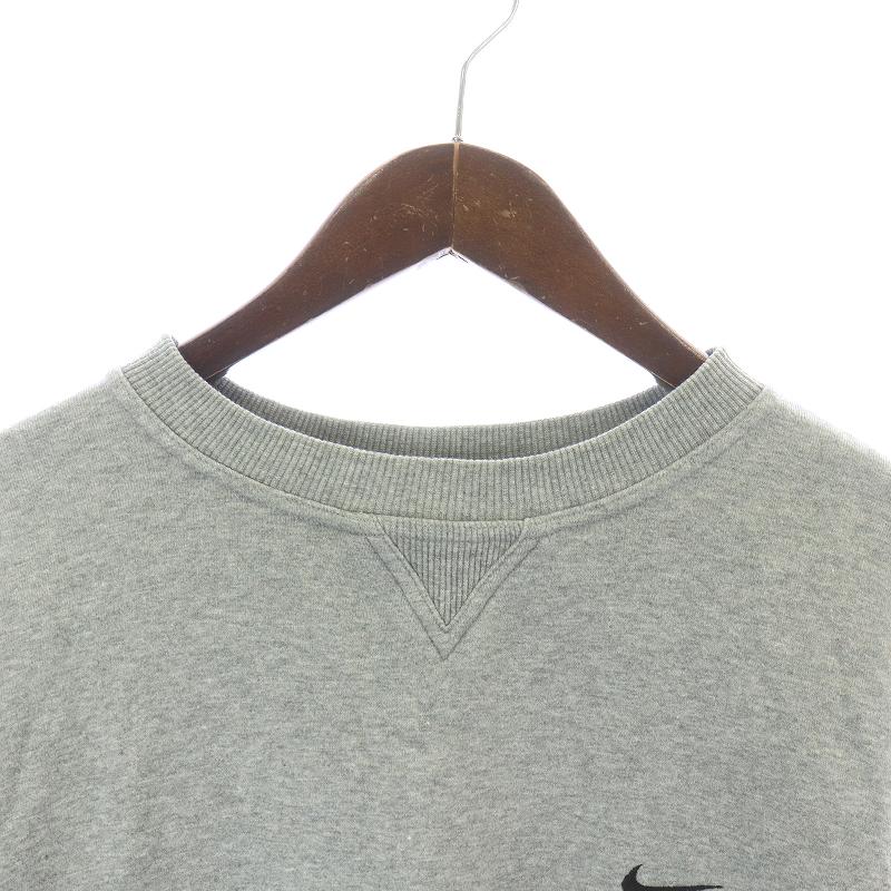 【良デザイン】ナイキ 刺繍 スウェット トレーナー グレー L NIKE - NIKE ナイキ スウェット トレーナー グレー シンプル