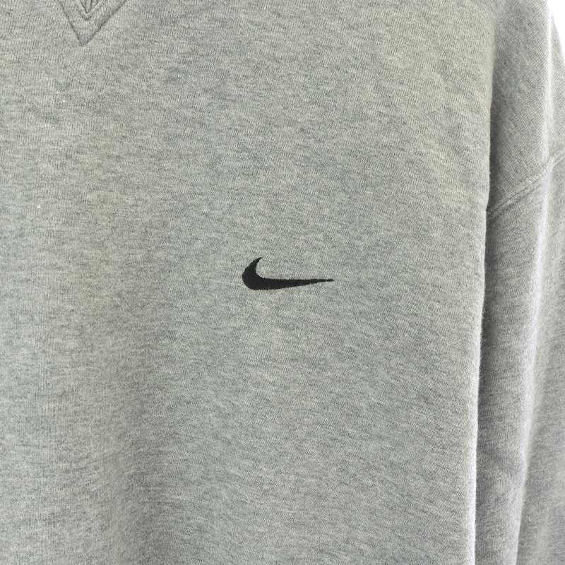 【良デザイン】ナイキ 刺繍 スウェット トレーナー グレー L NIKE 90 s スウェット トレーナー 刺繍 グレー Lサイズ 薄手
