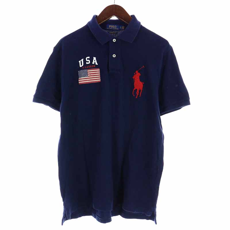 【美品】Polo Ralph Lauren ビッグポニー ポロシャツ ネイビー 中古・古着通販】POLO RALPH LAUREN (ポロ・ラルフローレン