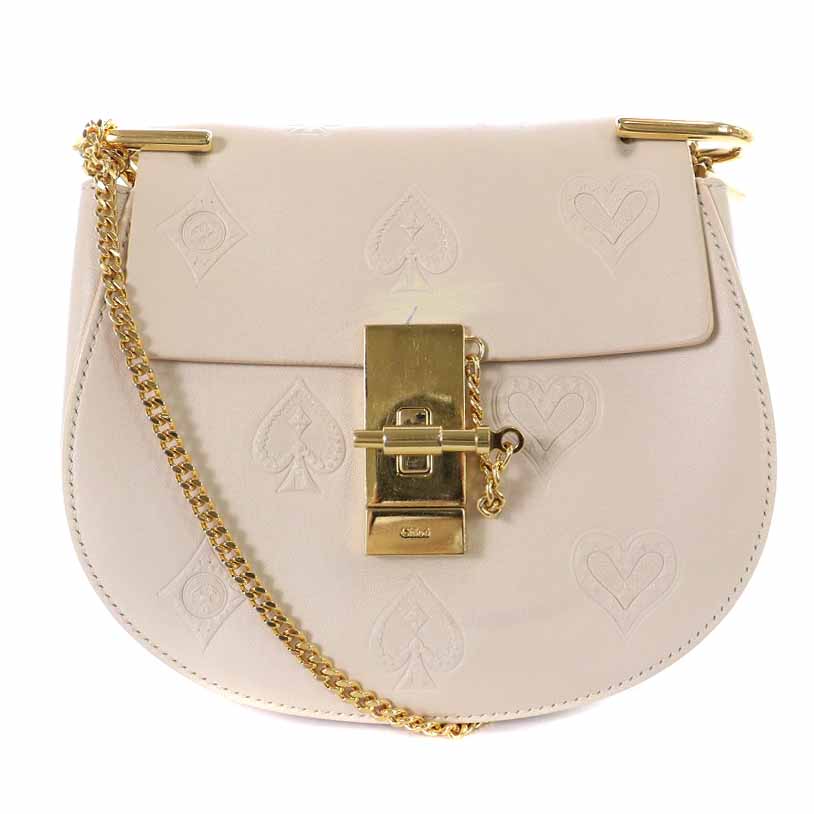 クロエ CHLOE ドリュー レザー ショルダーバッグ チェーン ピンク  