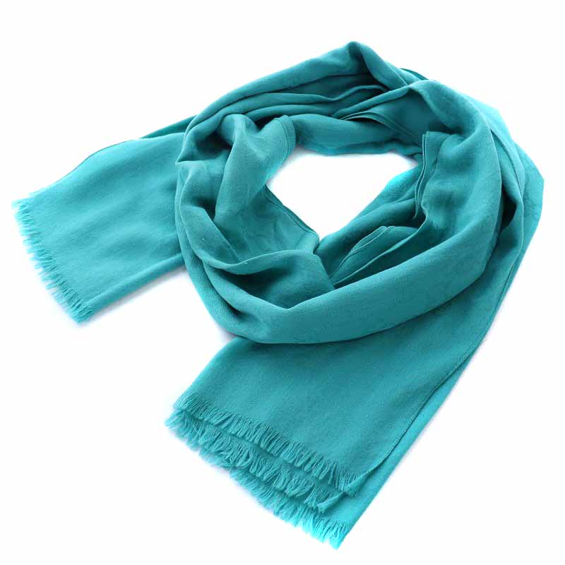 グッチ GUCCI ストール マフラー ウール シルク混 フリンジ GG柄 緑  