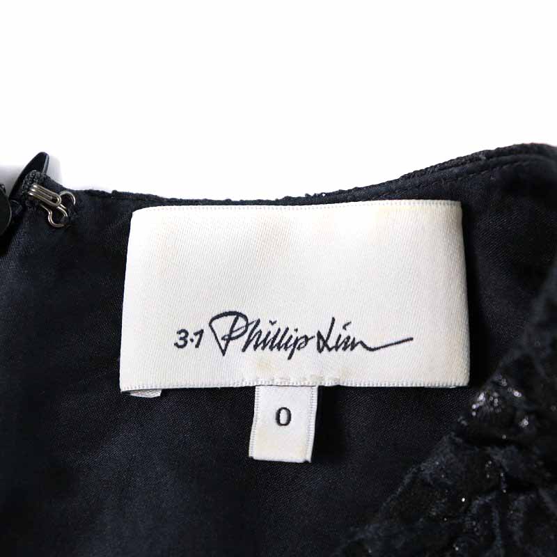 3.1フィリップリム ノースリーブワンピース シルク サイズ0 黒