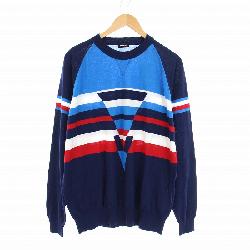 未使用品 ディーゼル DIESEL ニット セーター 長袖 クルーネック 総柄 