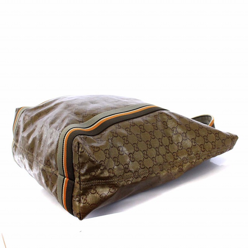 グッチ GGクリスタル トートバッグ 189669 PVCコーティングキャンバス ゴールドカラー 茶系【001】 バッグGUCCI グッチ GGクリスタル トートバッグ