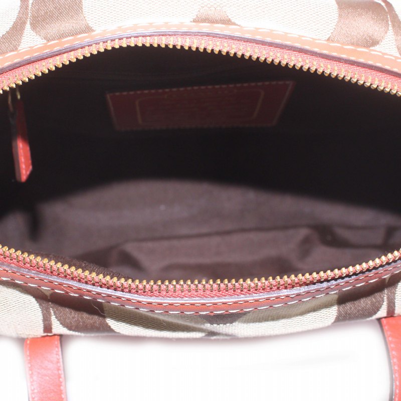 COACH ロゴ柄 ハンドバッグ ベージュ/ワインレッド 楽天市場】ワインレッド（ブランドコーチ）（レディースバッグ