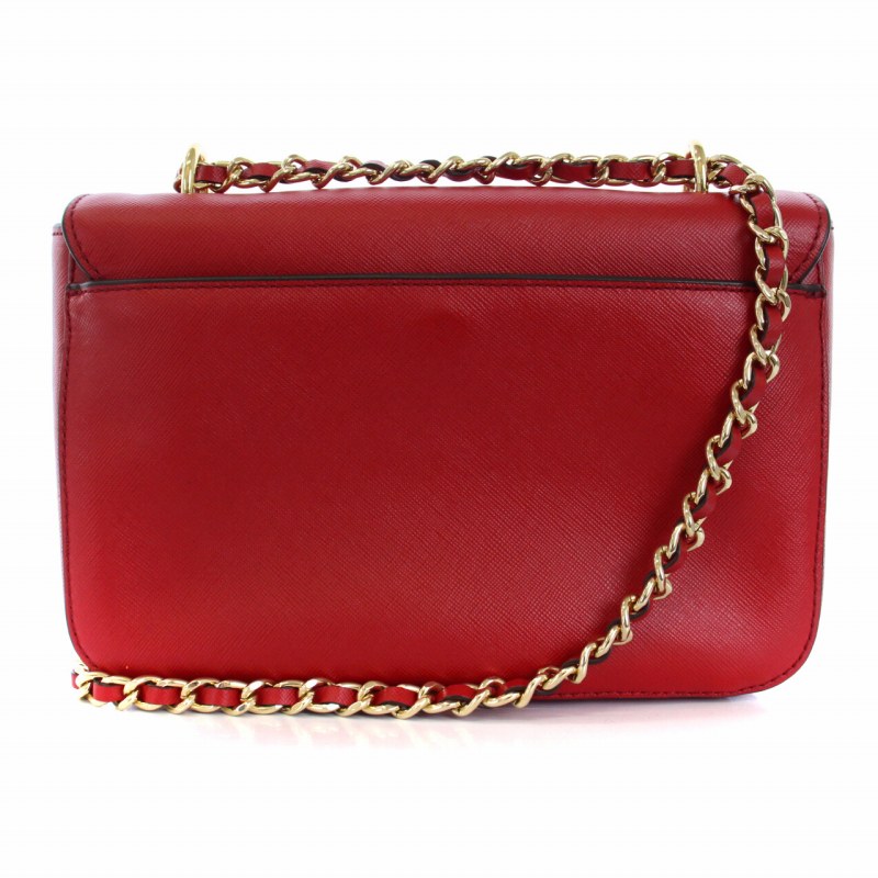 トリーバーチ TORY BURCH ショルダーバッグ チェーン ロゴ レザー 赤 