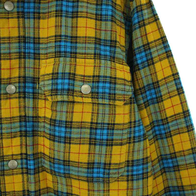 ディーゼル DIESEL S-BUNデニム切替チェックジャケット 中綿 M 黄色