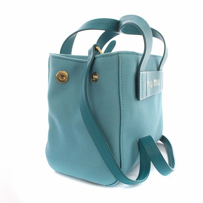 ミュウミュウ miumiu カナパ キャンバス ハンドバッグ ショルダー 
