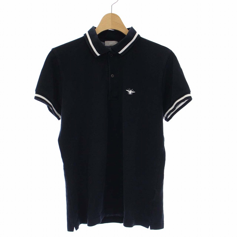 ディオールオム Dior HOMME BEE刺繍 ポロシャツ 半袖 ライン ハチ 46 S 
