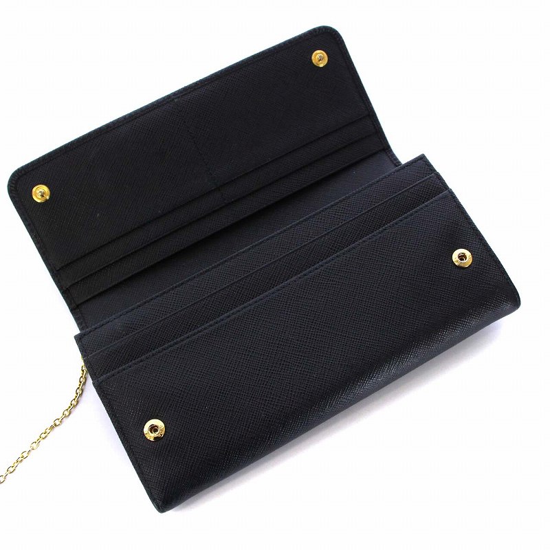 プラダ PRADA 長財布 二つ折り サフィアーノレザー リボン パス