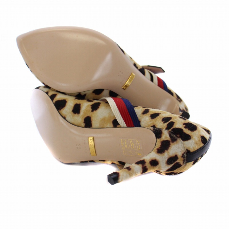 グッチ GUCCI パンプス ハイヒール ポインテッドトゥ ストラップ 
