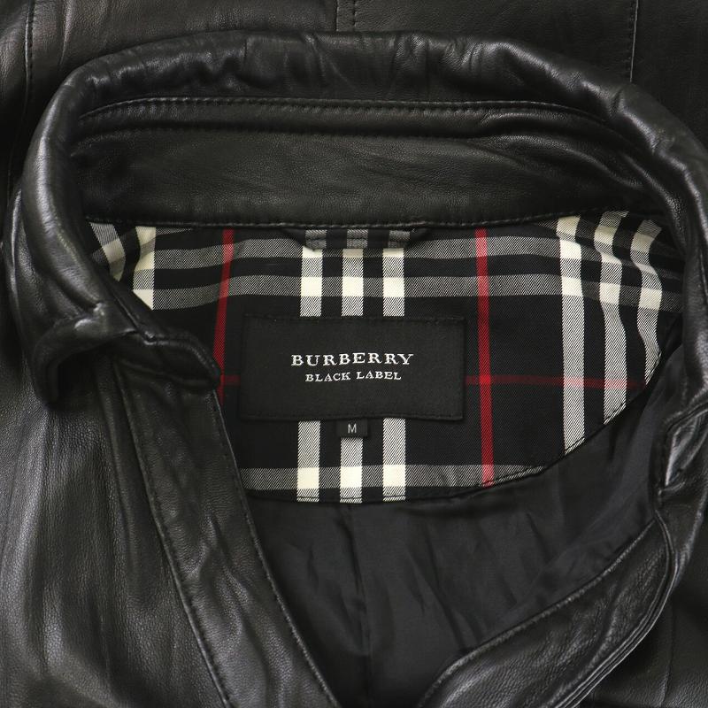 バーバリーブラックレーベル ラムレザー コート M 極美品 バーバリーブラックレーベル ラムレザー トレンチコート