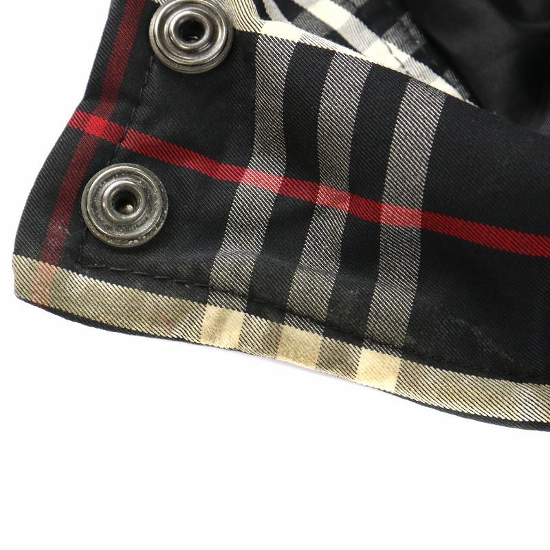 Burberry黒 レザーブレザー チェック裏地 BURBERRYブラックレザー ジャケット チェック裏地 - メルカリ