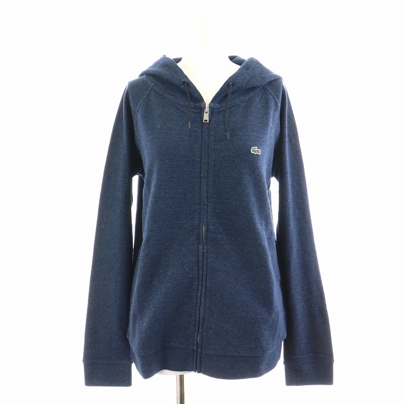LACOSTE ネイビー スウェット パーカー L LACOSTEラコステパーカーネイビーレディースLサイズ