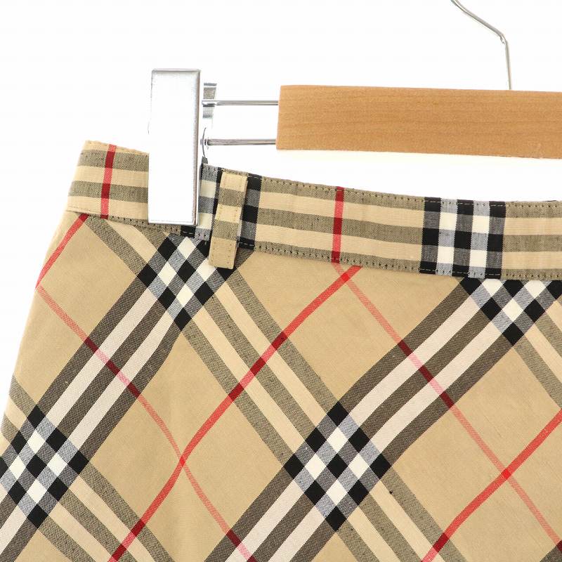 BURBERRY LONDON 麻 ベージュ フレアスカート 38 BURBERRY LONDON 麻 ベージュ フレアスカート 38