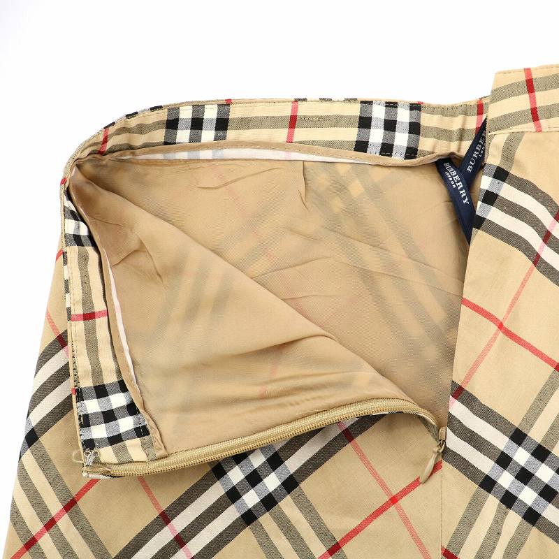 BURBERRY LONDON 麻 ベージュ フレアスカート 38 BURBERRY LONDON 麻 ベージュ フレアスカート 38