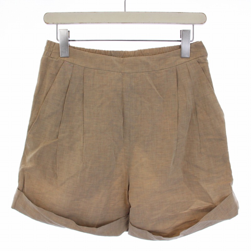 クロエ CHLOE ショートパンツ リネン フランス製 36 S ベージュ /BM  