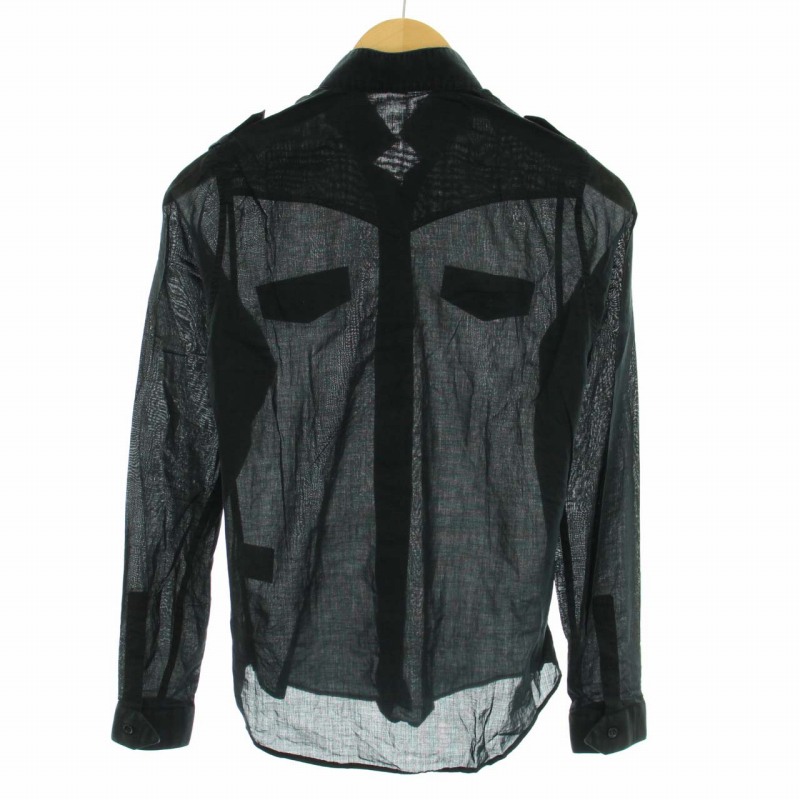 ディオールオム Dior HOMME シャツ 長袖 シアー シースルー 36