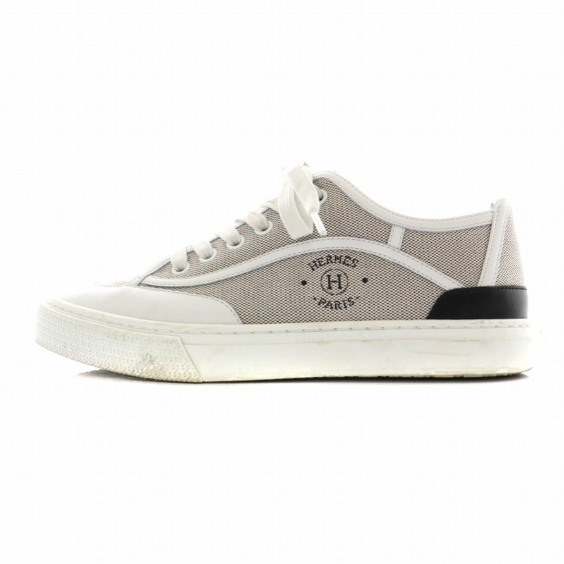 エルメス HERMES ゲット Get スニーカー シューズ キャンバス レザー 