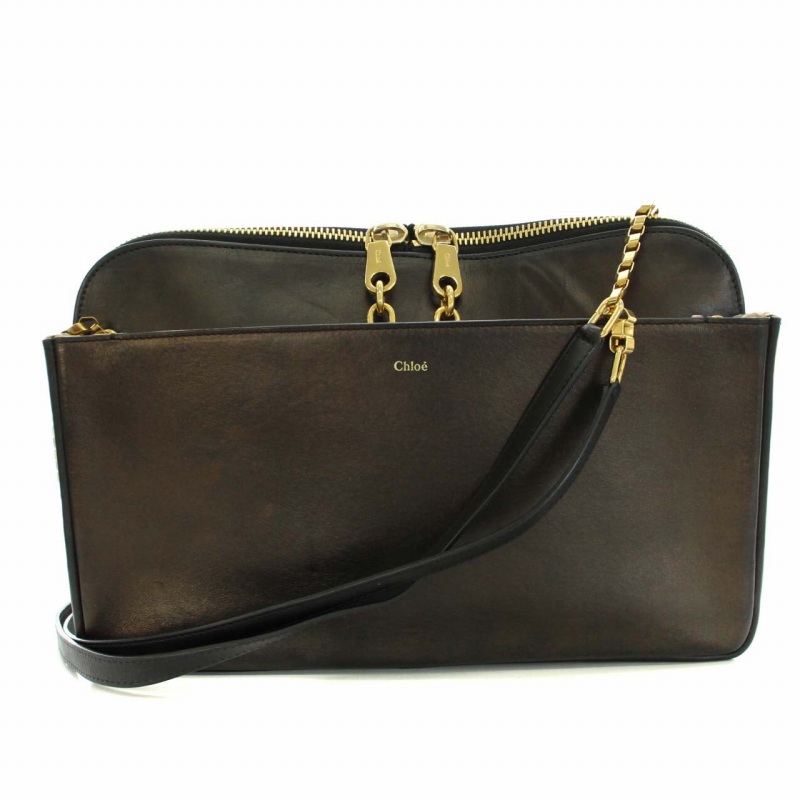クロエ CHLOE ルーシー LUCY チェーンショルダーバッグ レザー ロゴ 